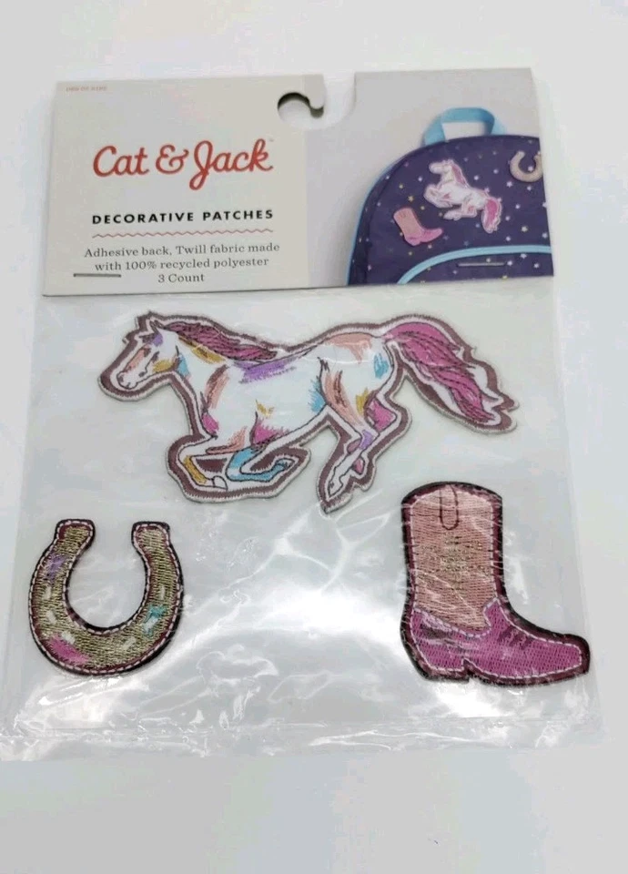 Cuerda de luces unicornio a pilas, gato y gato parches adhesivos de 3 piezas caballo Foto 4 de 4