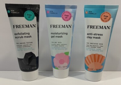 Freeman Moisturizing, Exfoliating, and Anti-Stress Face Masks Lot of 3 New