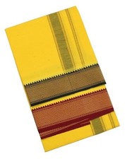 Cotton Men  s Dhoti/Angavastram/Panjakejam  Size: 2 mtr, Yellow, Pack of 1 
