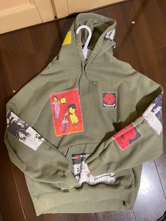 Sweat à capuche Supreme Toshio Saeki vert M du Japon