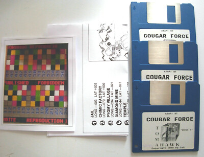 Jeu Cougar Force Atari ST / STE - Rare - Version Complète Bon état