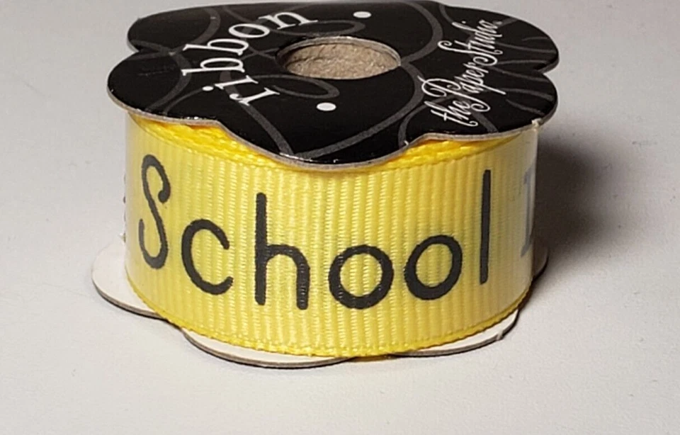 The Paper Studio 5/8" x 6' RIBBON, 5-Spools - YELLOW SCHOOL DAYS - 10 yds total - Image 2 of 4