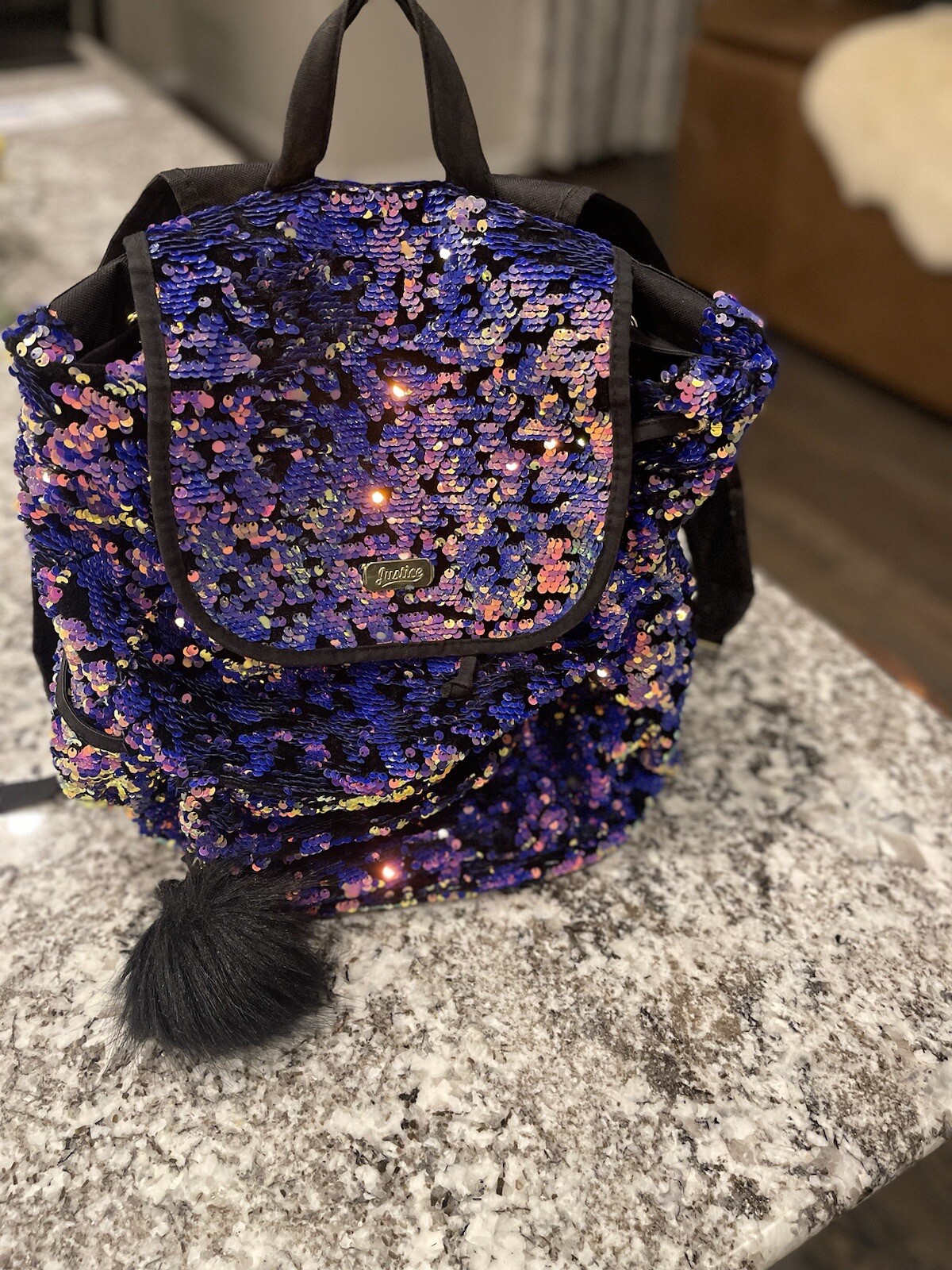 purple sequin backpack - image 1