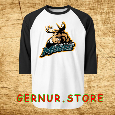 Manitoba Moose Men's Raglan Black Size S-2XL