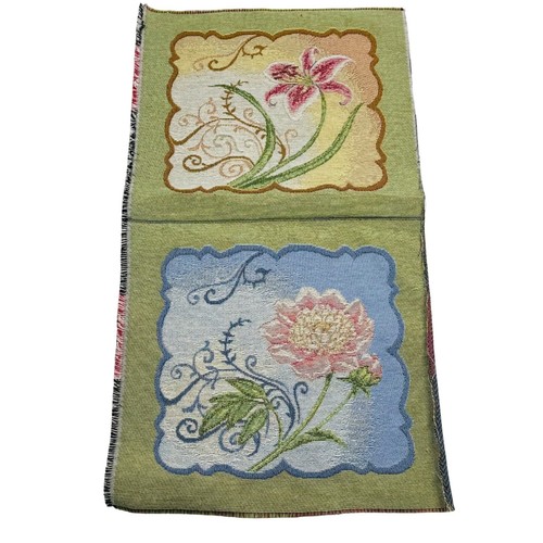 Stattliche Blumen II Bastler unvollendet Gobelin Rest Kissen Stoff Stück