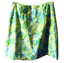 The Lilly Lilly Pulitzer Vintage 1970s Cotton Butterfly Blue Green Skirt M