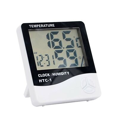 Digitales LCD Thermometer Innen Raumtemperatur Hygrometer Luftfeuchtigkeit Messgerät Uhr