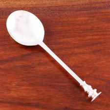 WILLIAM PINDER ENGLISH GEORGIAN STERLING SERVING SPOON SEAL TOP, FIG BOWL C.1770