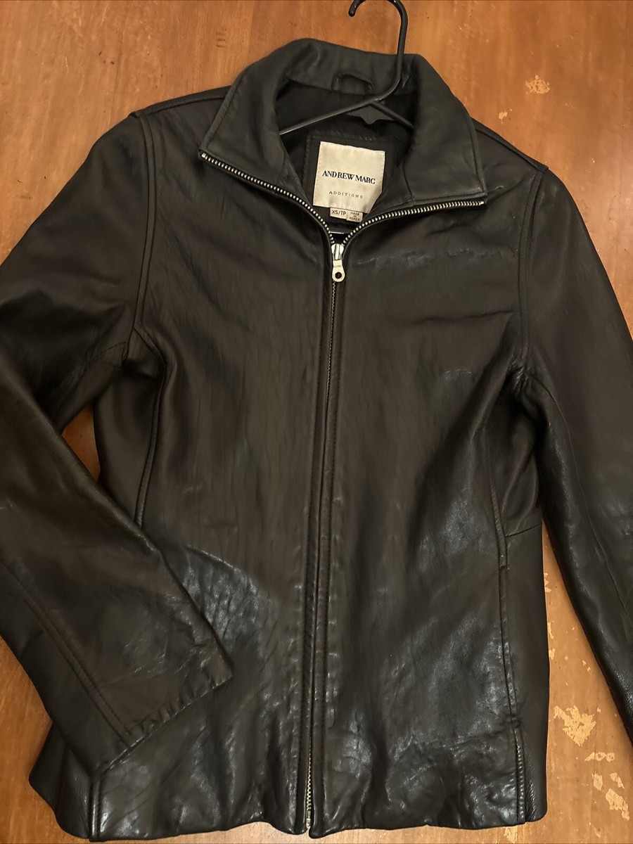 ANDREW MARC Additions Black Butter Soft Lined Fitted Leather