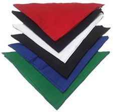 Solid Triangle Bandanas 22" x 22" x 30" 12 Pack 100 Cotton - Wide Selection
