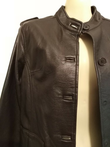 Brown leather womens jacket by 