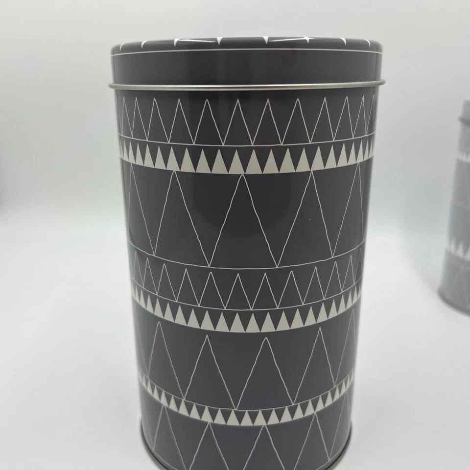 IKEA Vinter 2017 Juego de 3 latas de anidación gris con adornos blancos Foto 2 de 4