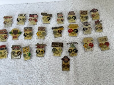 Lot of 25 Starline Super Bowl Pins from Various Years- Nice Collection