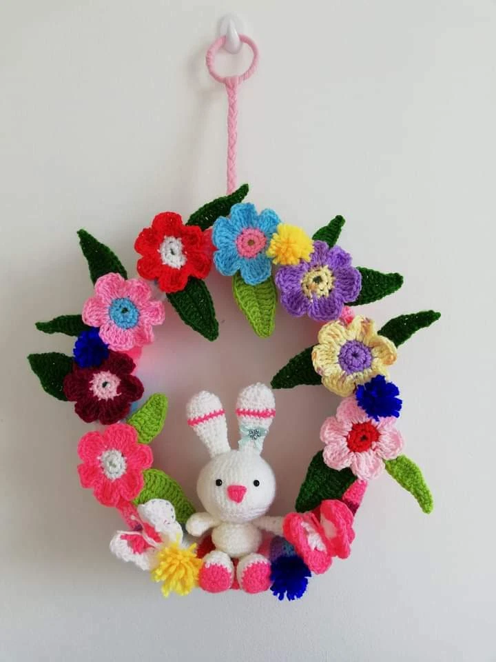 Crochet Wall Hanging Hanger Kids Bedroom Children Nursery Room Décor Gifts - Image 2 of 2