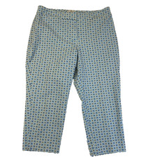 TALBOTS Petites Curvy Women's Size 12 P Blue flower Tapered Leg dress Pants