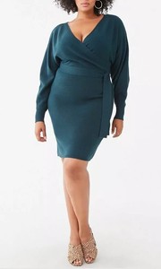 emerald green sweater dress