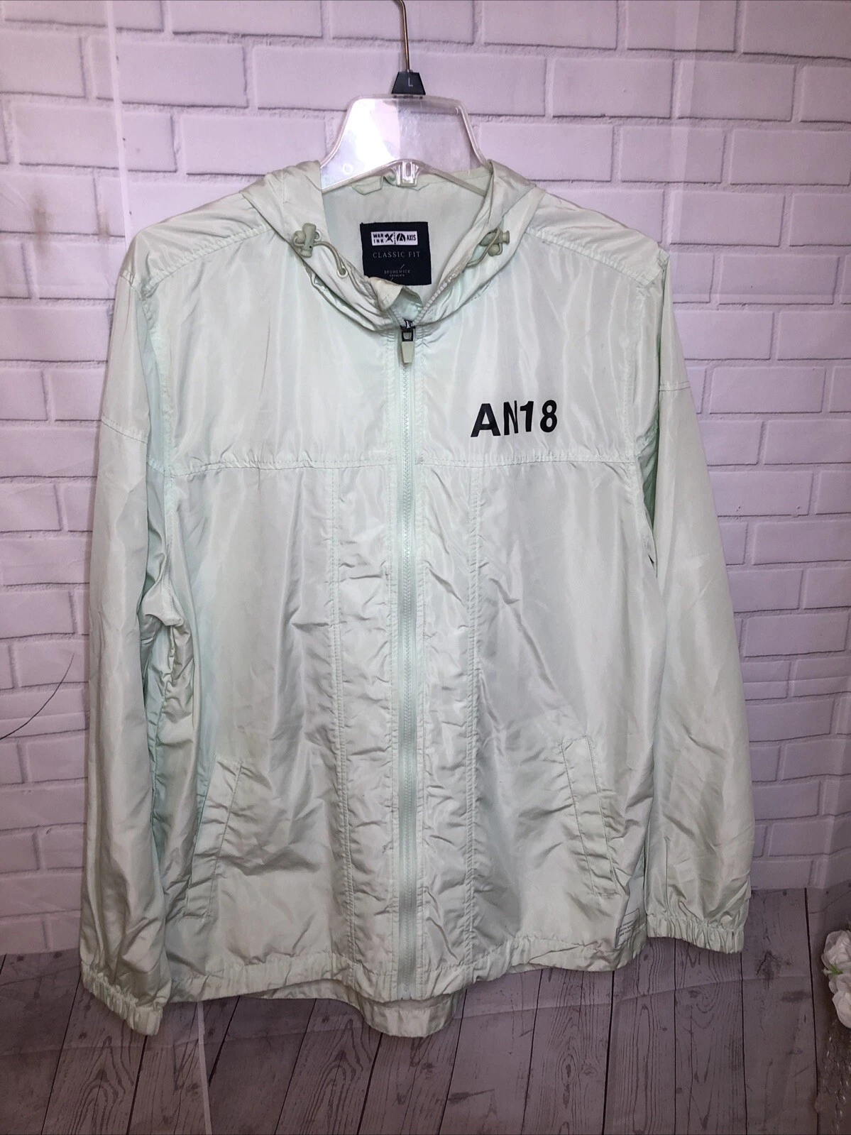 Brunswick Garments Classic Large Lined Blue Rain Jacket Coat Vtg