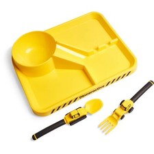 Dining Set for Kids - 3 Piece Construction Themed Toddler Utensils Toddler ...