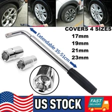 Wrench 4 Way Lug Nut Tool Foldable Adjustable Lug Nut Socket Wheel Tire Change