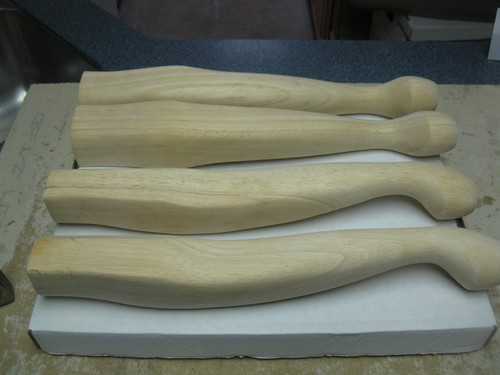 4- Queen Anne style table legs 15” unfinished NEW - Picture 3 of 3