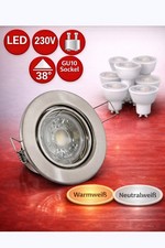 LED Einbau Strahler dimmbar 230V Set 5W Spot Decken Leuchte GU10 Lampen TOM