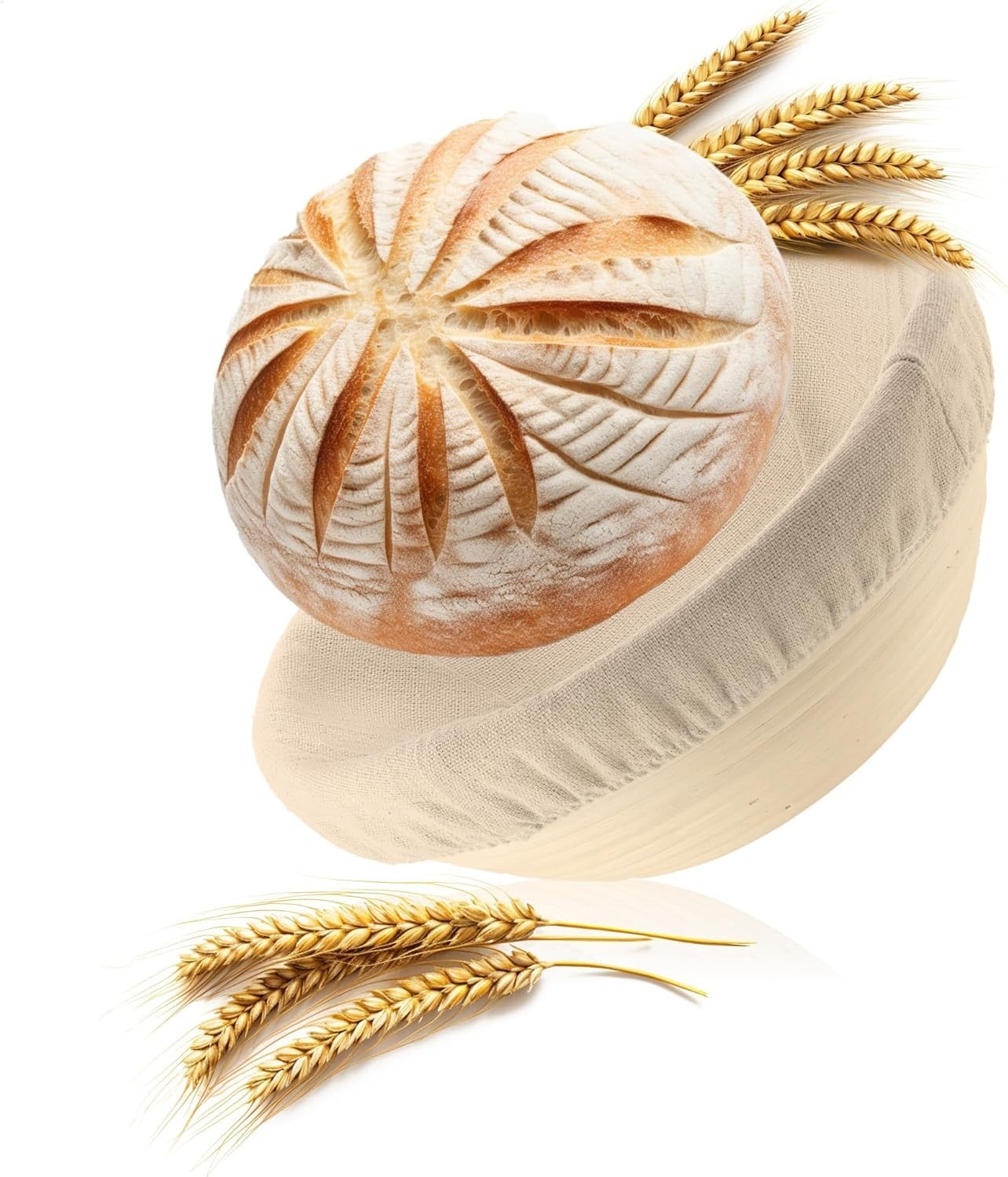 Gärkörbchen rund Set Peddigrohr Rattan Brotkorb Brotformen 25 cm Backformen Neu