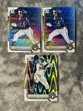 Hendry Mendez 2022 Bowman Chrome (2) Mojo Refractor & Black White Ray Wave SSP