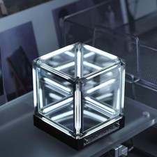 Espejo Infinity Cube 4D Acrílico Táctil Regulable Recargable Blanco LED Mhaohuofu