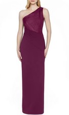 JS Collections Ingrid Mixed Media Gown In Violet Rose New 328 Size 14