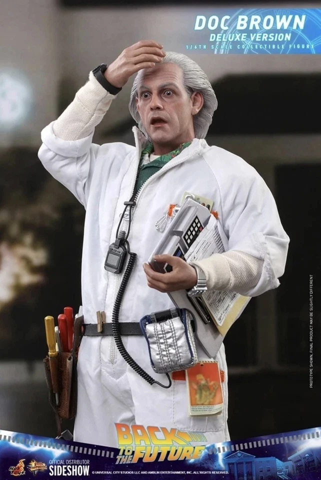 NUEVO Hot Toys MMS610 Regreso al Futuro Doc Brown Versión Deluxe 1/6 Figura BTTF Foto 4 de 4