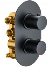 Harbour Clarity Two Outlet Concealed Thermostatic Shower Valve (Matt Black)