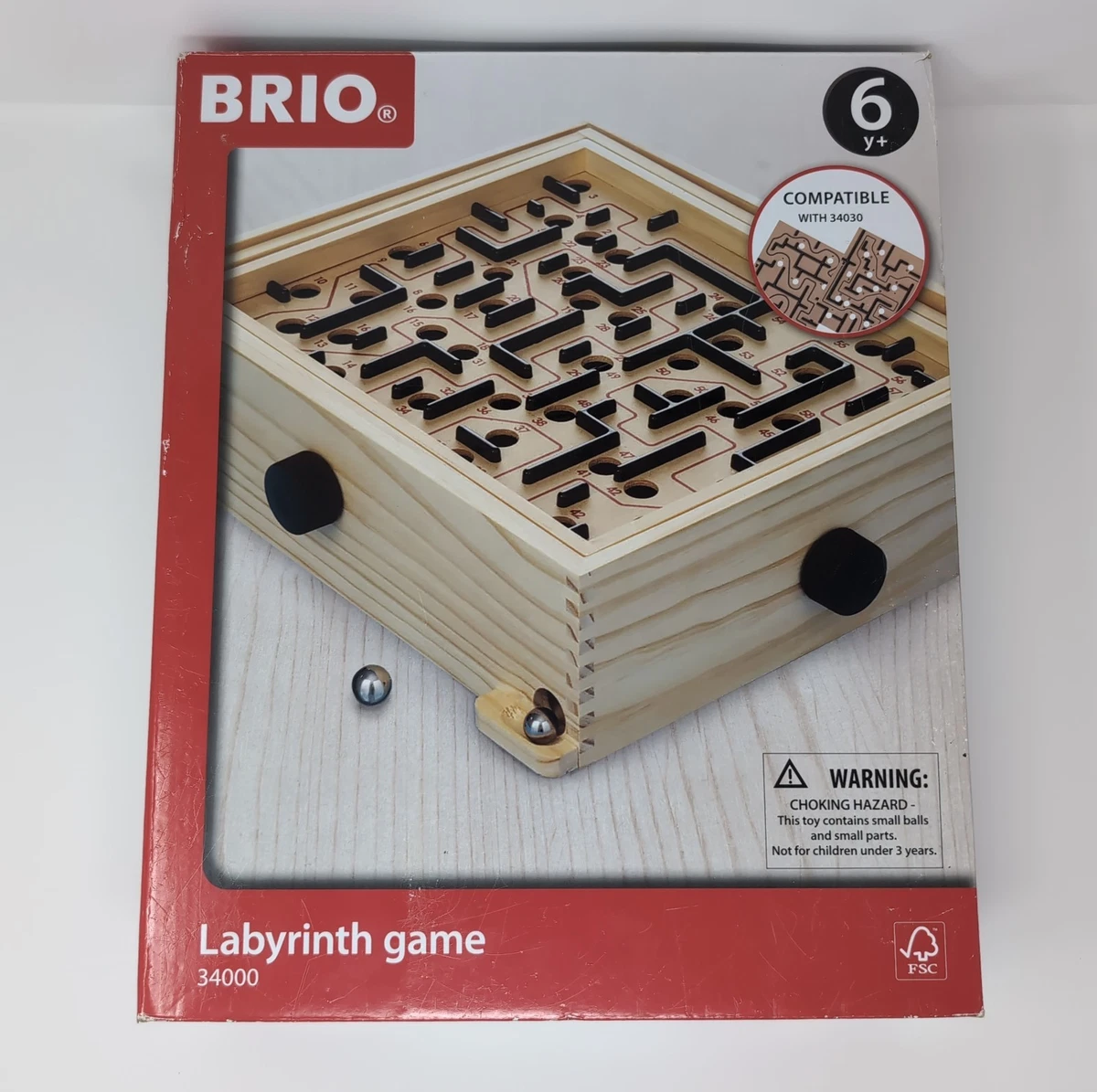 BRIO Laberinto De Madera Con 2 Tableros Y Canicas - Juego De Habilidad Para Niños 6 Años, Rojo Laberinto Madera Brio BRIO Laberinto De Madera Con 2 Tableros Y Canicas - Juego De Habilidad Para Niños 6 Años, Rojo Laberinto Madera Brio