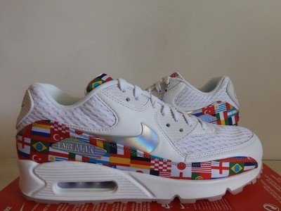Nike Air Max 90 NIC QS World Map White-Multi Color Sz 10 Rare