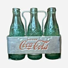 Coca-Cola Vintage Metal Bottle Carrier/Caddy Silver Red Soda Theme