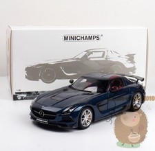 MINICHAMPS 1:18 Benz SLS AMG BLACK SERIES Alloy Model Car Diecast Gifts Blue