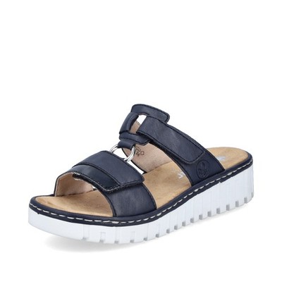 RIEKER Pantolette blau Keilabsatz  ANTISTRESS Klett NEU 2025 Trend  V1396-14