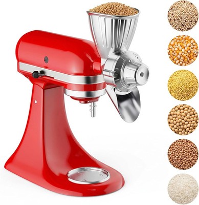 GVODE Grain Mill Attachment for KitchenAid Stand Mixer, 9 Grind Level Flour Mill