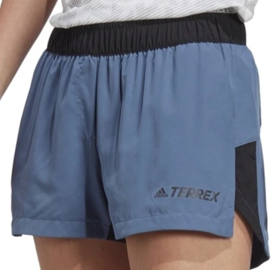 adidas Womens Terrex Trail Running Shorts Blue Small 3” HS9554 Sample