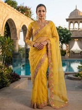 New Saree Blouse New Sari Indian Wedding Designer Bollywood Pakistani Party Wear