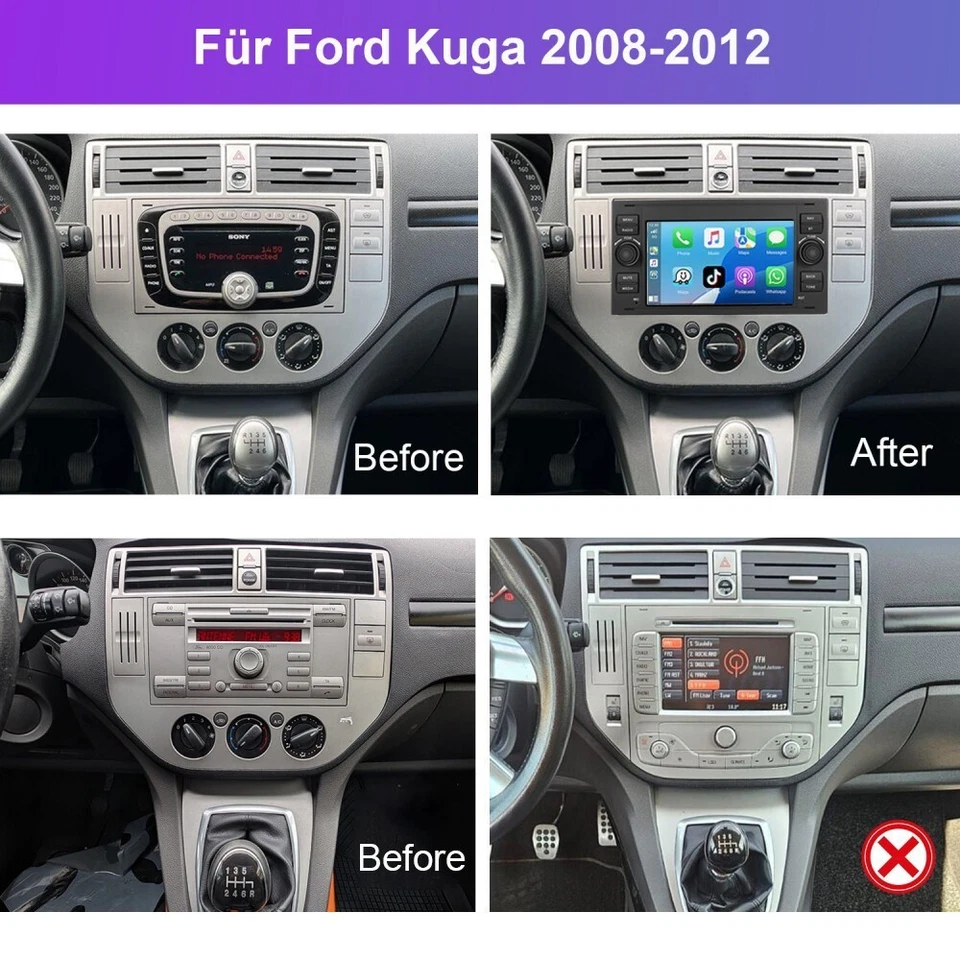 2+64G Für Ford Kuga 2008-2011 Android 15 Apple Carplay Autoradio GPS Navi WIFI - Bild 2 von 4