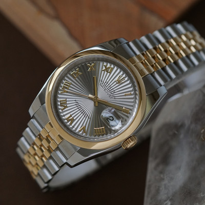 Rolex Datejust 36mm 116203 Grey Sunbeam Papers Jubilee Steel & 18k Gold 2006