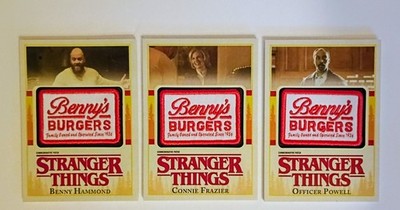Stranger Things Season 1 Patch Card Lot Of 3 Benny's Burgers