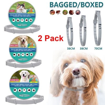 2PCS X Hund Halsband Katzen Zeckenhalsband Katzen Hund Schutz 8 Monate Schutz - Bild 1 von 4