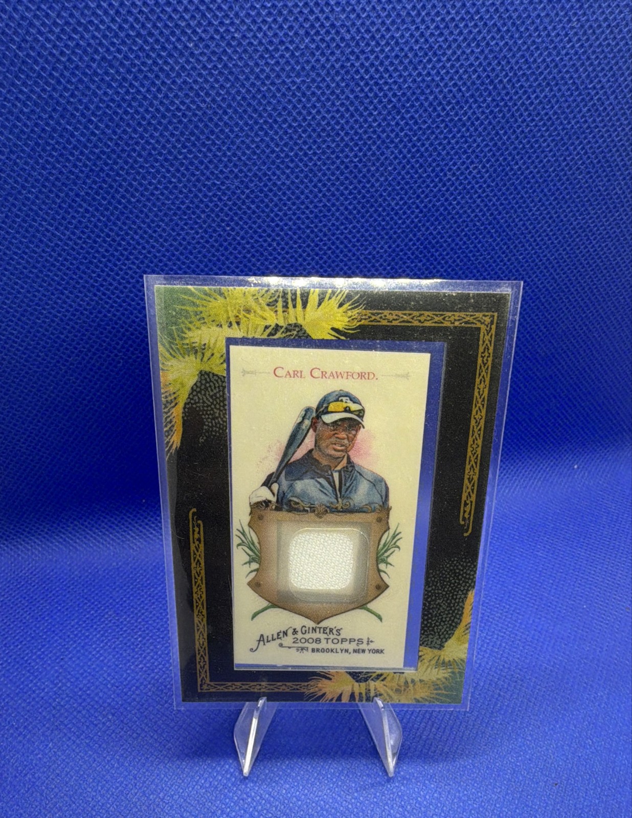 2008 Topps Allen & Ginter's - Framed Mini Relics Carl Crawford #AGR-CC1 (MEM)