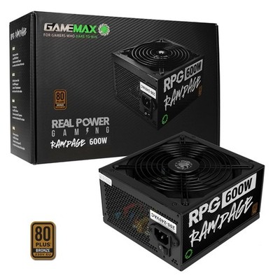 GAMEMAX RPG Rampage 600W PSU 80 PLUS Bronze ATX Non-Modular Black