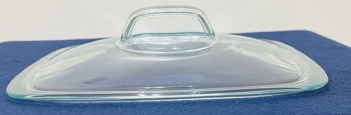 Vtg Pyrex Blue Tint Glass Casserole Dish Lid C-624 Oblong Rectangle Replacement