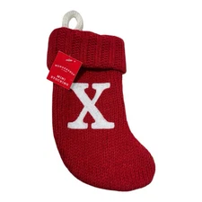 Wondershop Mini Stocking Red Knit Letter X Christmas Decor NWT Holiday