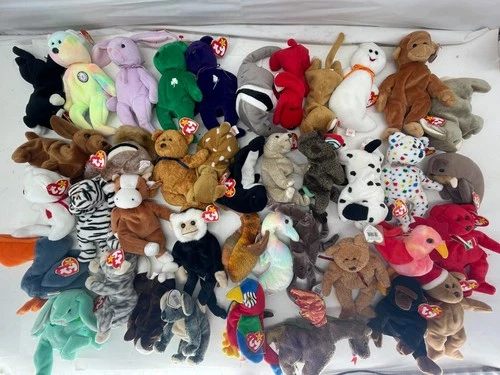 Huge Lot 40 TY Beanie Babies Mix Vintage 90s & Modern Beanie Boos Plush Toys
