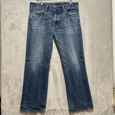 VTG Abercrombie & Fitch Kilburn Low Rise Boot Cut Jeans Button Fly Denim Sz 36