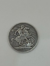 1899 Queen Victoria Silver Crown Coin Old Head Portrait .925 Silver